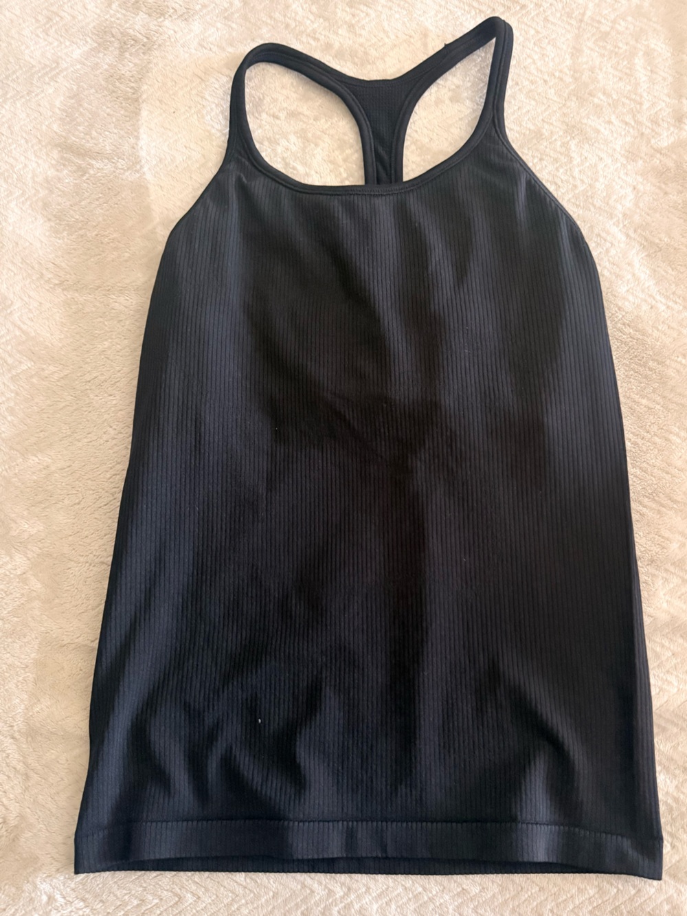 Athleta Ribbed Racerback Tank Top Black Size M